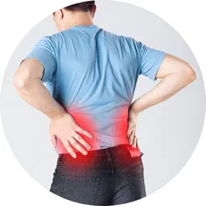 Man experiencing lower back pain.
